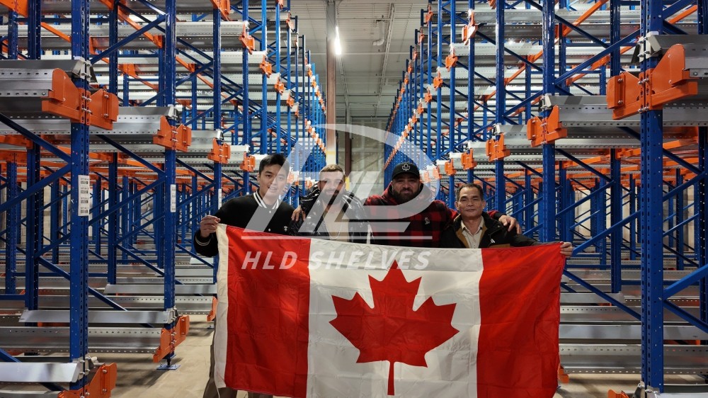 Radio Shuttle Racking Installation in Canada|HLD Shelves Shelves Warehouse Storage Project